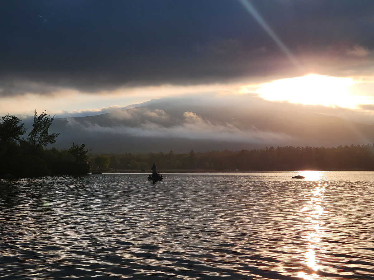 Kayaker on Lake Winnipesaukee